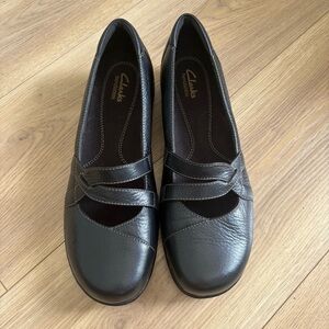 Clarks Black Leather Loafers